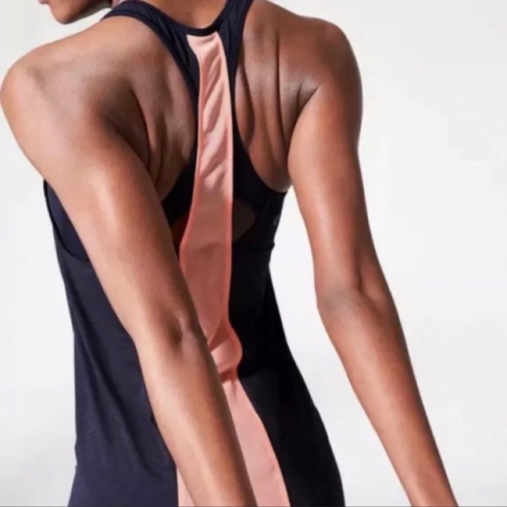Athleta Navy Hullabraloo Support Top 34C NWT